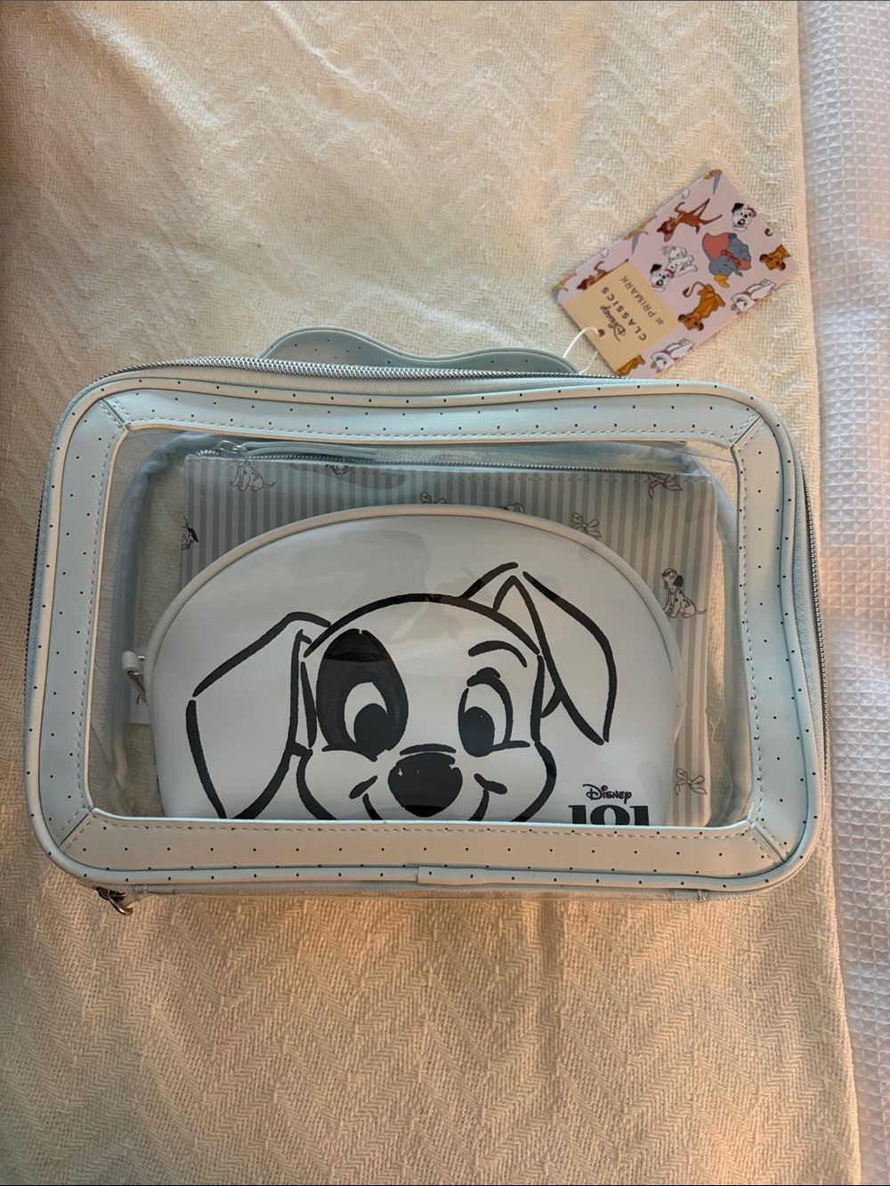 Disney 101 Dalmatians Clear Makeup Bag 3 piece Set